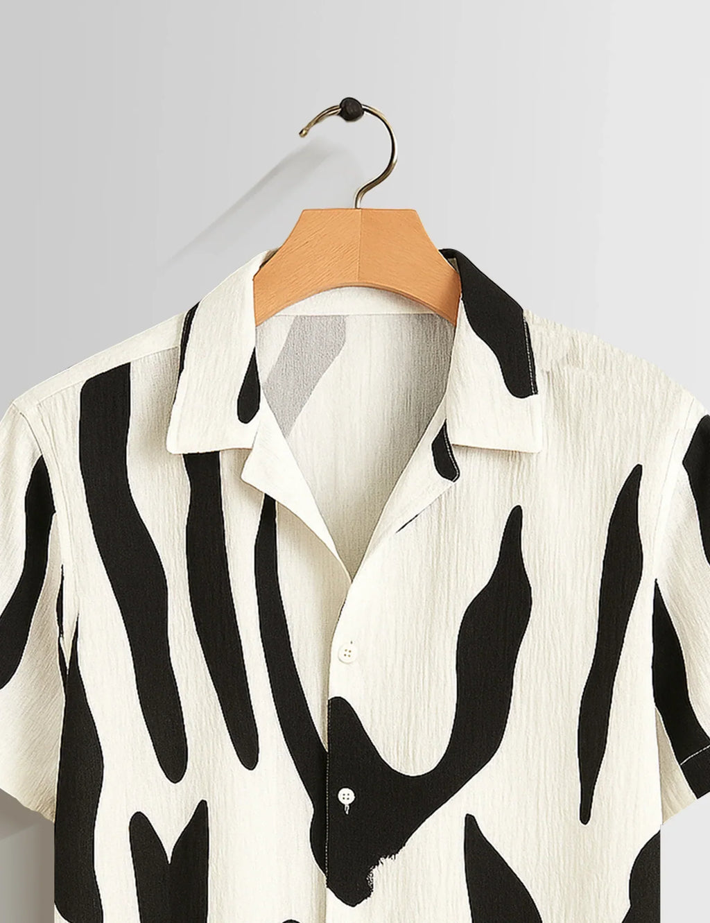 Black Scratch Printed Mens Half Sleeves Shirts - XPST