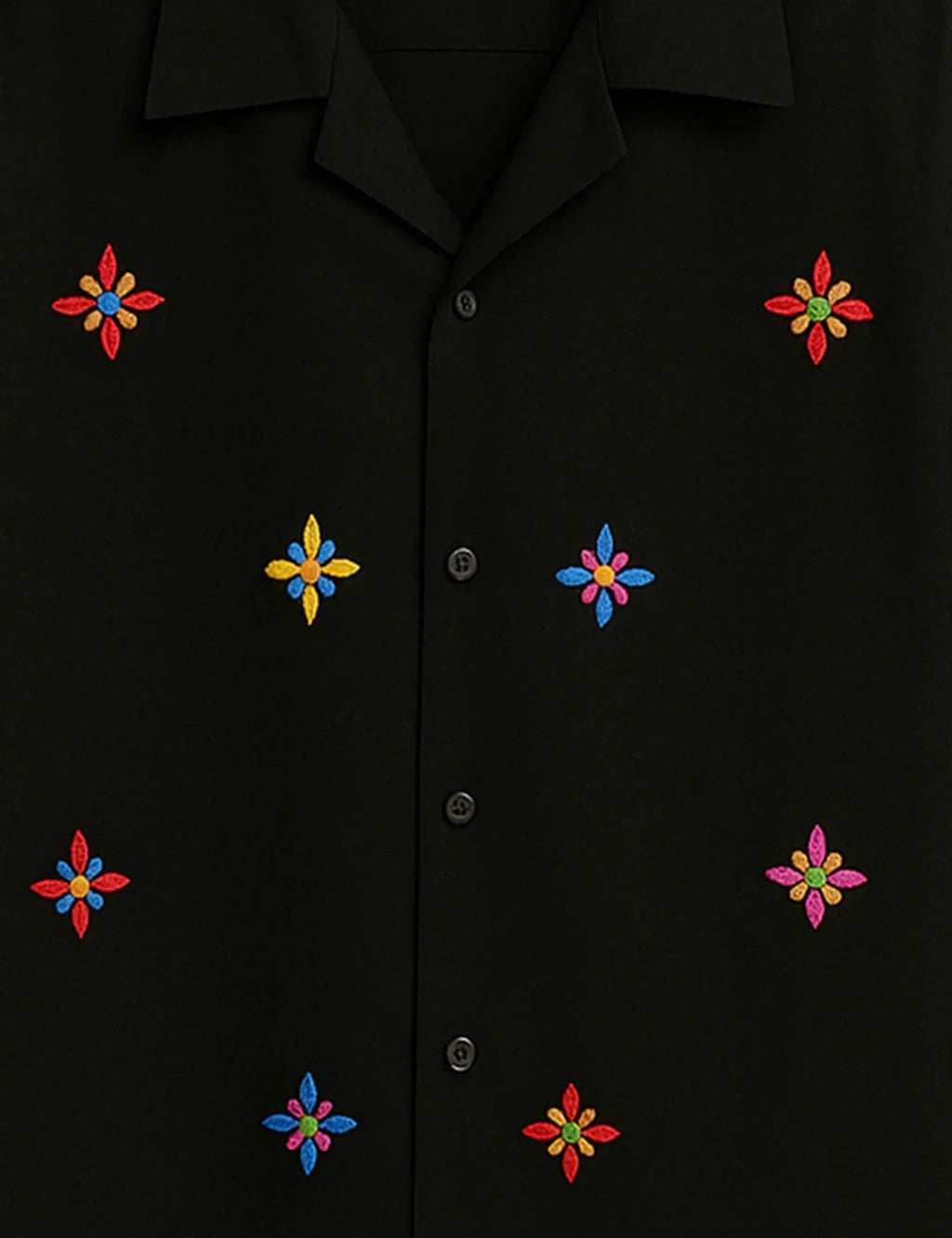 Black Stars Printed Mens Half Sleeves Shirts - XPST