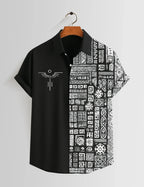 Black Aureon Printed Mens Half Sleeves Shirts - XPST