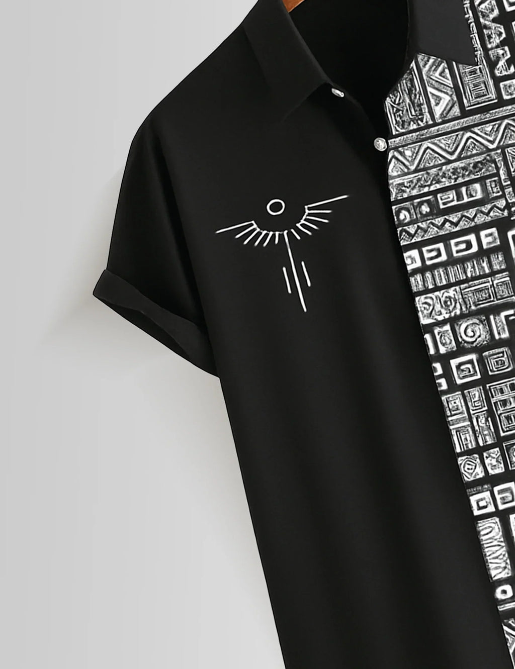 Black Aureon Printed Mens Half Sleeves Shirts - XPST