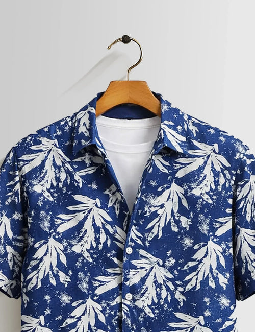 Blue Snow Mens Half Sleeves Shirts - XPST