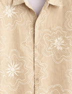 Cream Outline Mens Half Sleeves Shirts - XPST