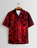 Maroon Fire Mens Half Sleeves Shirts - XPST