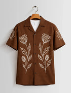 Maroon Outline Mens Half Sleeves Shirts - XPST
