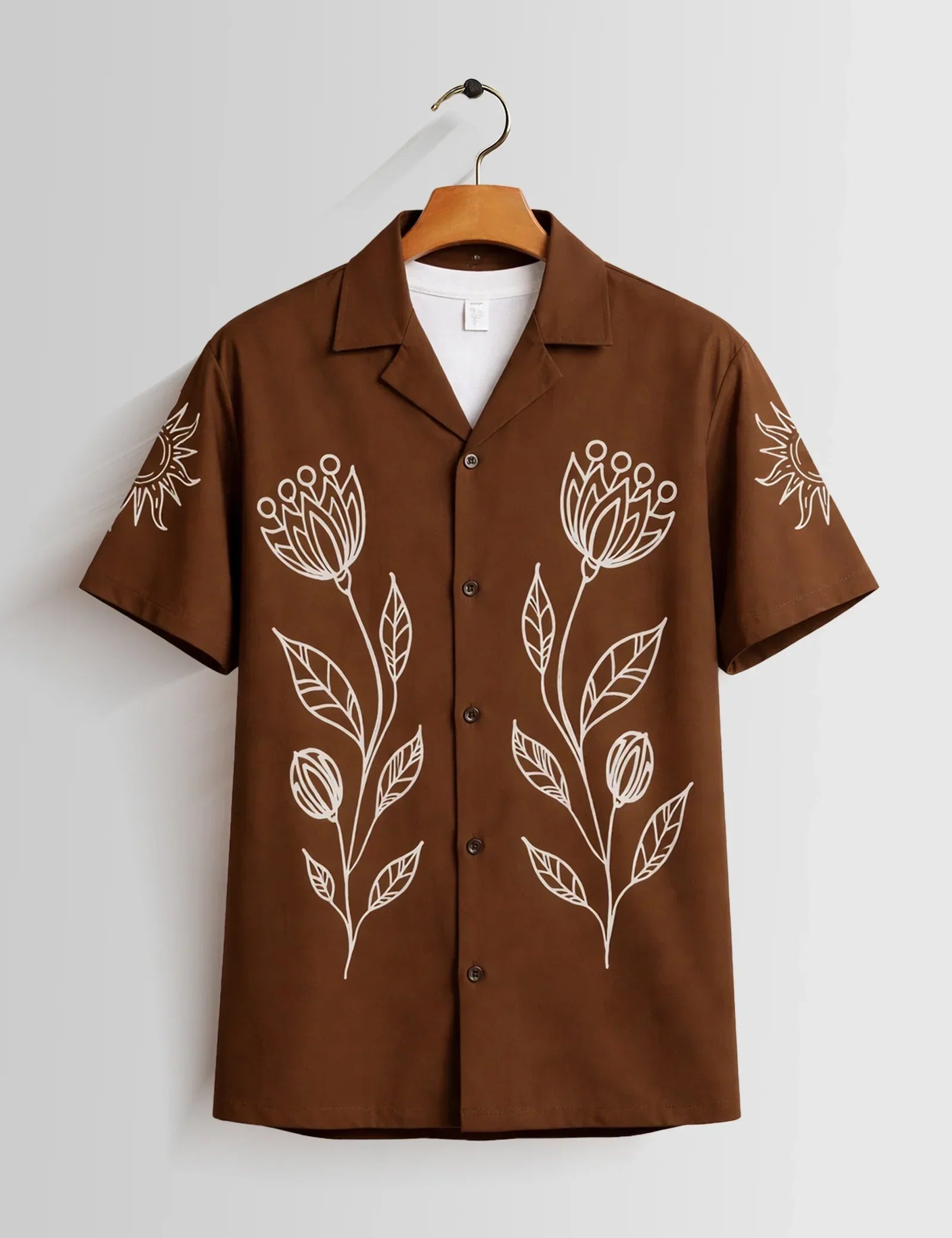 Maroon Outline Mens Half Sleeves Shirts - XPST
