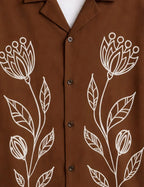 Maroon Outline Mens Half Sleeves Shirts - XPST