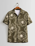 Outline Flower Mens Half Sleeves Shirts - XPST