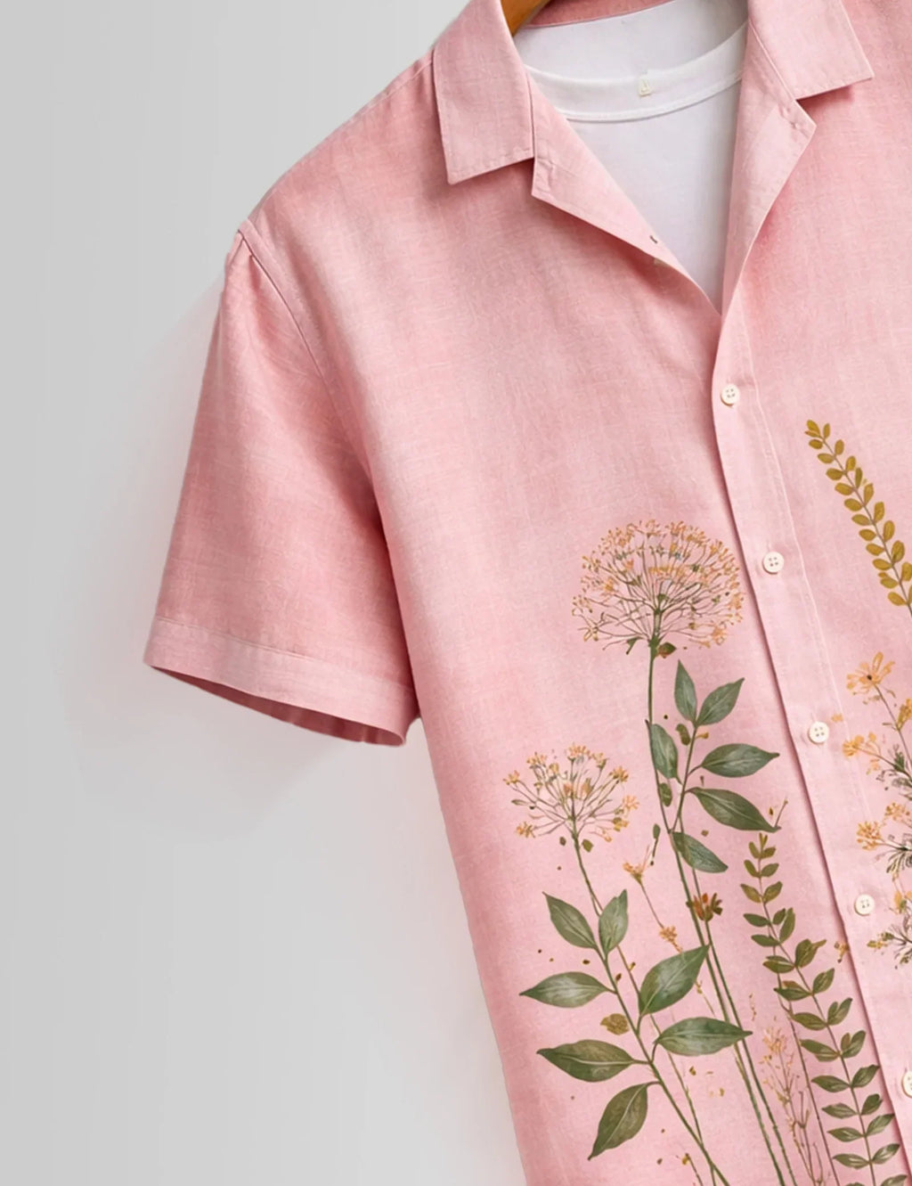 Pink Corn Mens Half Sleeves Shirts - XPST