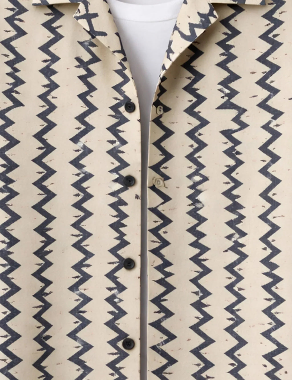 Vertical Zigzag Mens Half Sleeves Shirts - XPST
