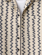 Vertical Zigzag Mens Half Sleeves Shirts - XPST