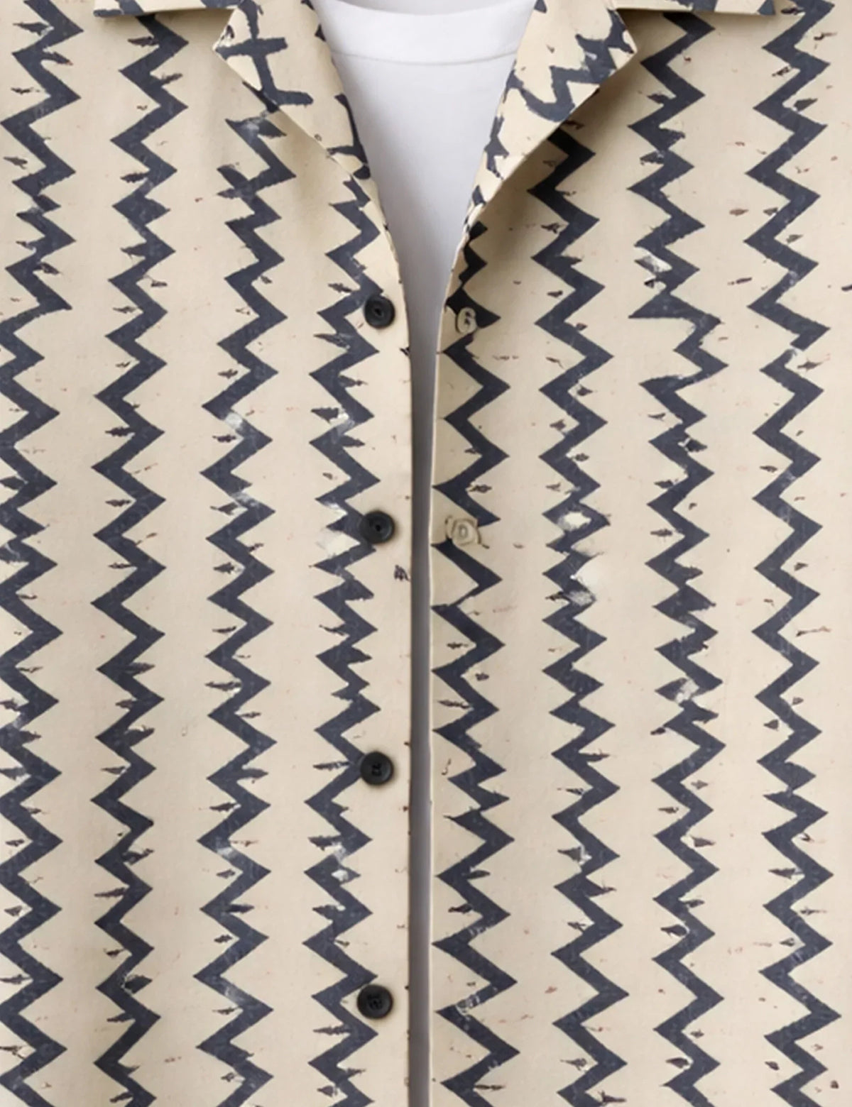 Vertical Zigzag Mens Half Sleeves Shirts - XPST