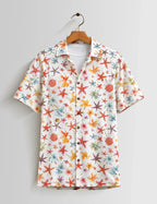 White Stars Mens Half Sleeves Shirts - XPST